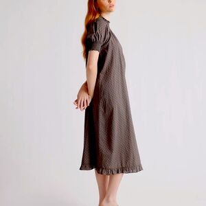 Quince 100% Cotton Swiss Dot Midi Dress